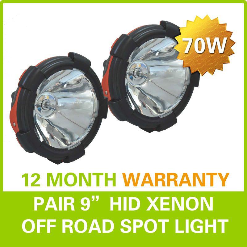 Pair 70w 9" hid xenon off road spot driving light offroad