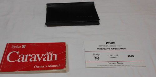 2002 dodge caravan owner manual 3/pc.set &amp; black dodge factory case.free s/h