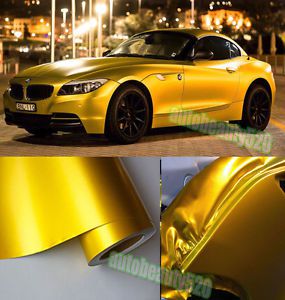 Picked - hot car gold metallic matte chrome satin wrap vinyl sticker decal sheet