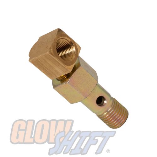 Glowshift fuel pressure gauge honda banjo bolt adapter m12 x 1.25 to 1/8-27 npt