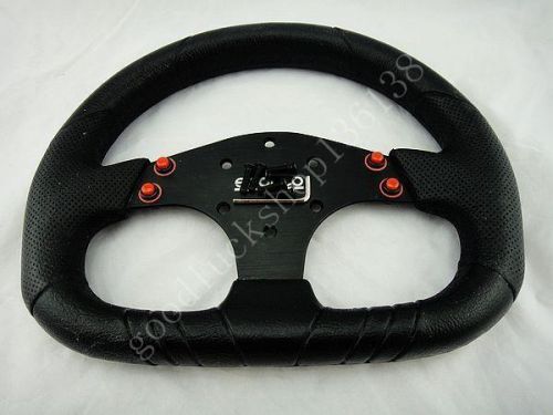 Universal car racing steering wheel pu leather sport f1 jdm auto black l09