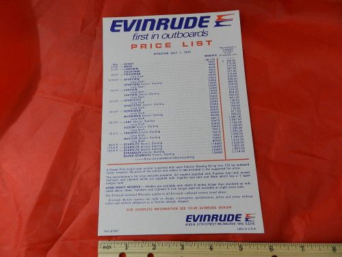 Vintage outboard price list-1973 evinrude outboards- first in outboards-nos