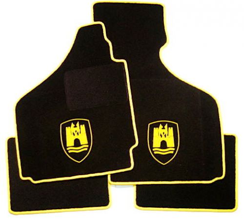 Black/yellow wolfsburg floor mats for vw karmann ghia type  14 cabriolet