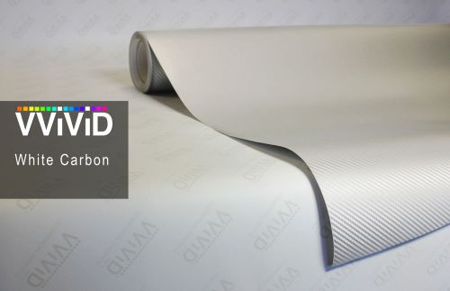 25ft x 60&#034; 3d white carbon fiber vinyl car wrap sheet roll film sticker vvivid