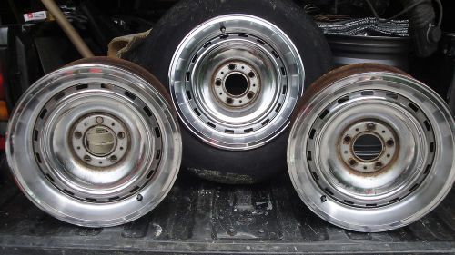 1971-1987 15x6.5&#034; chevy rally steel wheels 5 lug chevy gmc truck (3) oem wheels