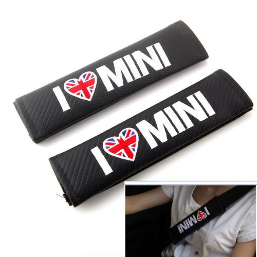 2x new carbon fiber texture seat belts cover shoulder pads pad for i love mini