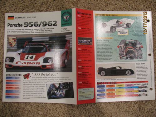 ★★ porsche 956 / 962c le mans  race - collector brochure specs info 1982 - 1990