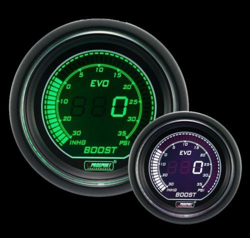 Prosport 52mm evo series boost gauge dual color green/white