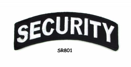 Security white on black small rocker iron on patches for biker vest jacket