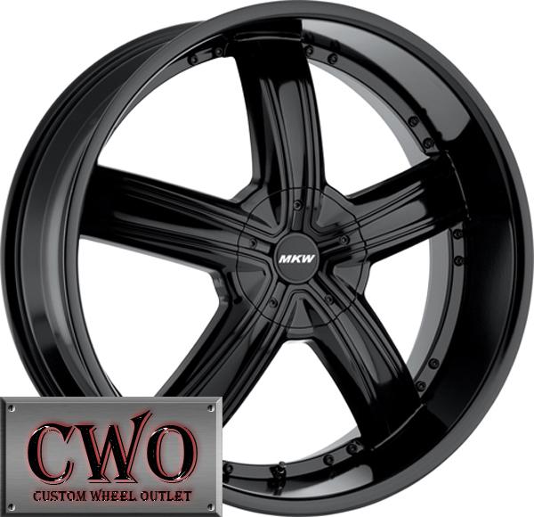 22 black mkw m103 wheels rims 5x115/5x120 5 lug 300 charger bmw challenger