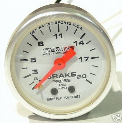 Obx brake pressure gauge white face pressure gauge 52mm