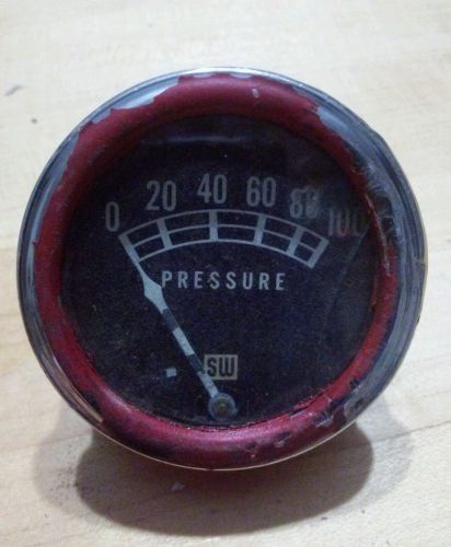 Vintage stewart warner pressure gauge 4 6 or 8 cyl hot rod rat  sw  0 - 100