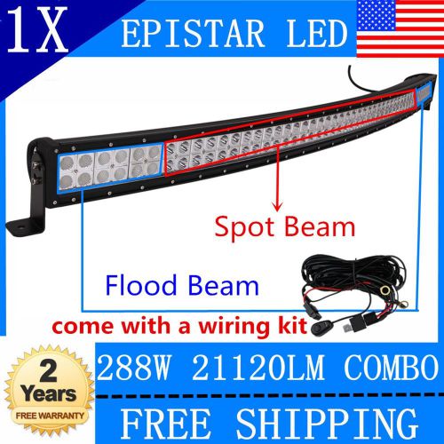 New 50&#039;&#039;in 288w curved epistar led work light bar s/f combo offroad+harness wire