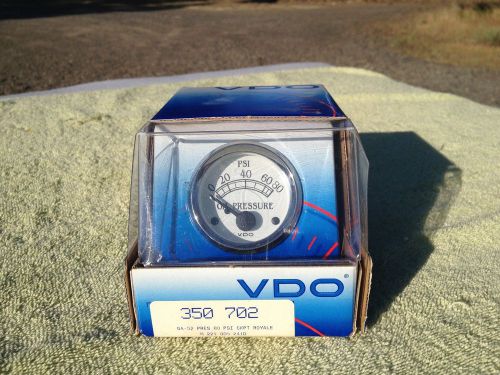 New vdo cockpit royale electrical oil pressure gauge white face rat rod kustom