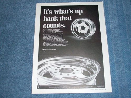 1969 keystone k-rally wheel vintage ad &#034;it&#039;s what&#039;s up back that counts&#034;