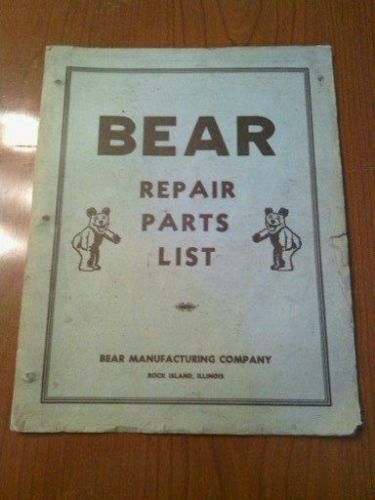 Vintage 1950&#039;s bear repair parts list wheel alignment balancers headlight tester