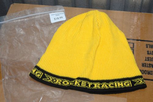 New rocket racing motorcycle yellow and black beanie hat cap