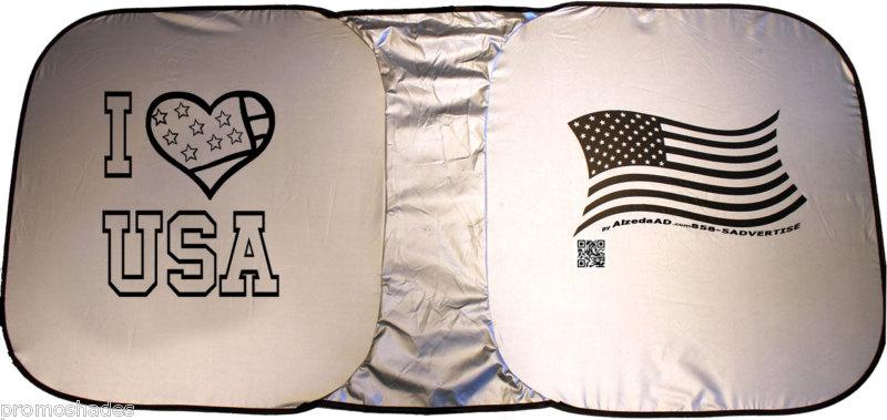 Alzeda shades i love usa & us flag front auto sunshade windshield sun protection