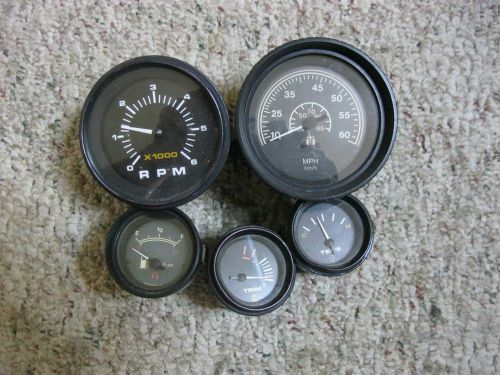 5 used gauges, 3 merc, 2 teleflex see description below