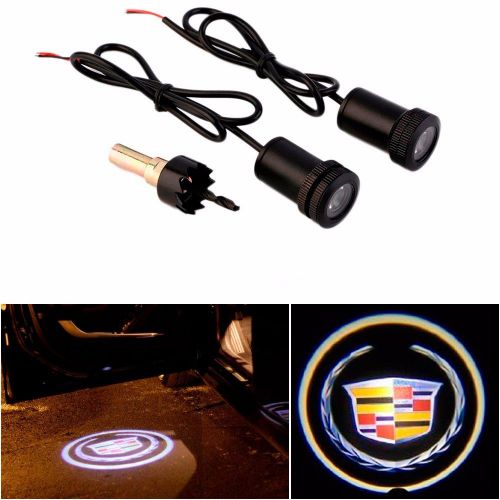 Led projector logo emblem symbol sign badge door step courtesy light cadillac