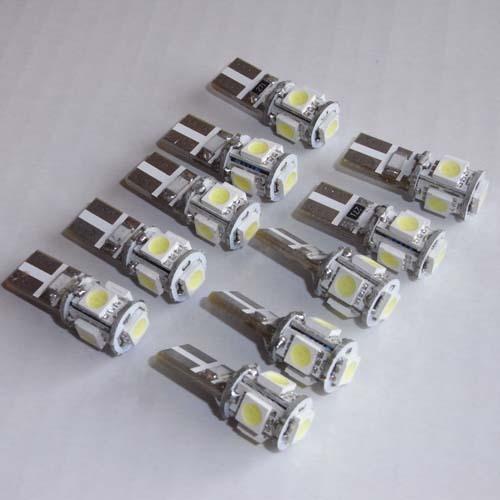 10pcs t10/168/192/19​4 5 smd w/ canbus super white led interior dome map lights