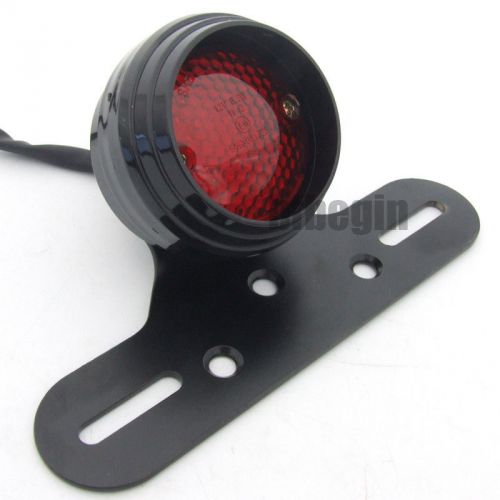 Motorcycle led red lens rear brake tail stop light + bracket e11 certificated