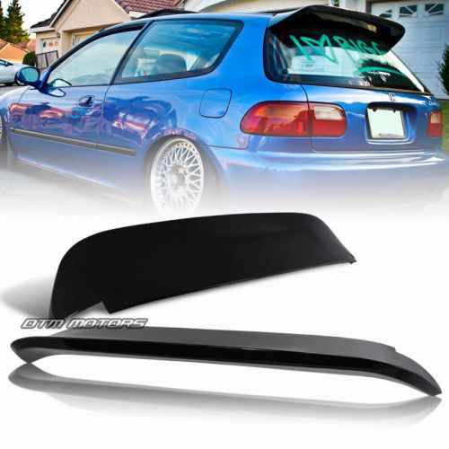 1992-1995 honda civic hatchback painted black fiberglass spoon rear roof spoiler