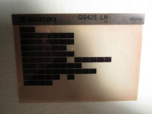 1979 suzuki motorcycle gs425 ln microfiche parts catalog gs 425