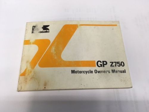 Kawasaki zx750 gp-z750 owner&#039;s manual kawasaki part # 99920-1188-01