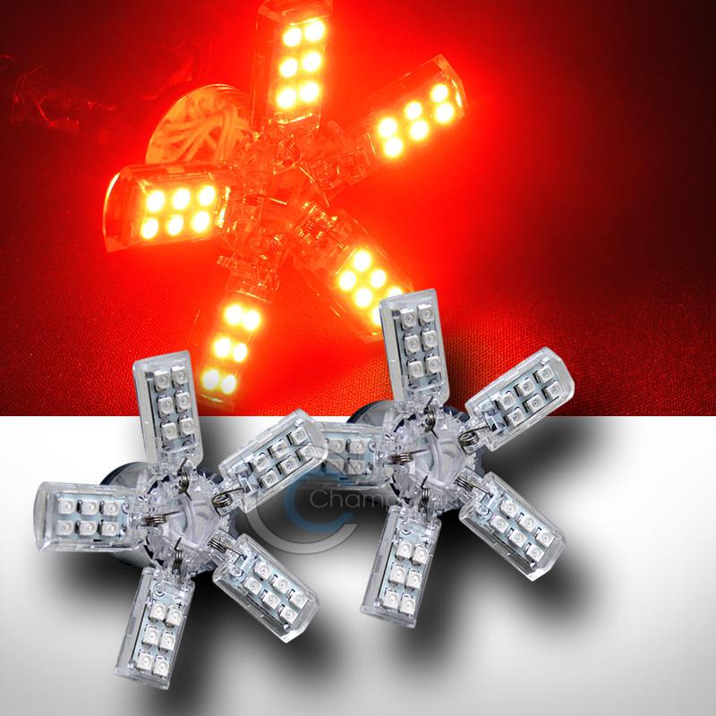 2pc 3157 spider lite red 40 3528 smd led front side marker light bulb dc 12v set