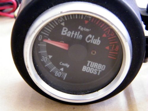 Used jdm battle club boost meter 52mm mechanical honda acura mazda nissan rare!