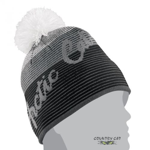 Arctic cat women’s stripe with pom winter beanie hat – gray - 5263-039