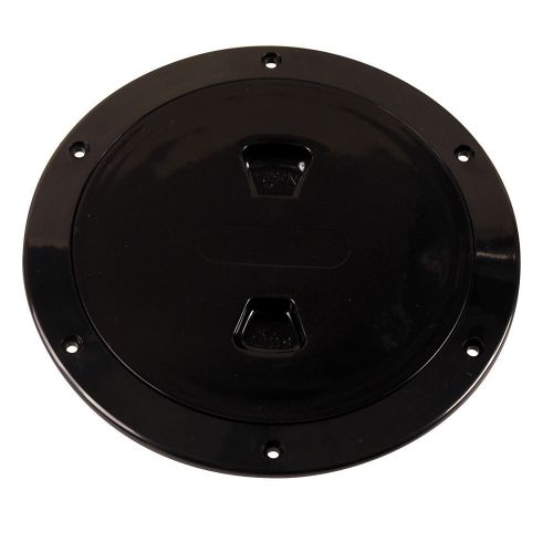 Beckson 6 smooth center screw out deck plate black 6.5 cut