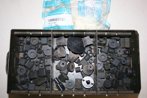Assorted vintage gm parts-rubber and plastic stops/bushings/grommets/etc.