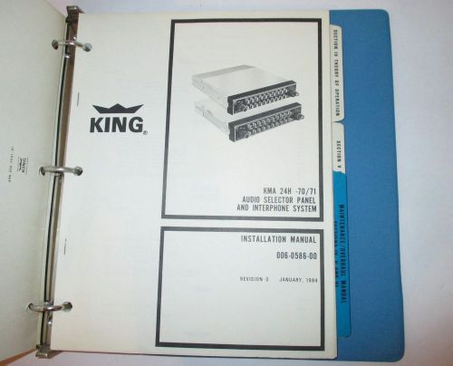 King kma 24h-70 71 audio selector panel interphone system maintenance manual