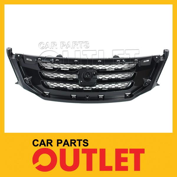 08-10 honda odyssey front grille matte black frame plastic w/molding insert hole