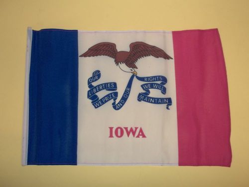 16 iowa utv side x side motorcycle safety flag 12&#034;x18&#034; fits 1/4, 5/16 pole