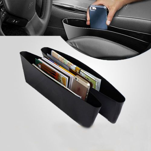 2pcs universal car seat slit pocket catch catcher storage organizer box caddy