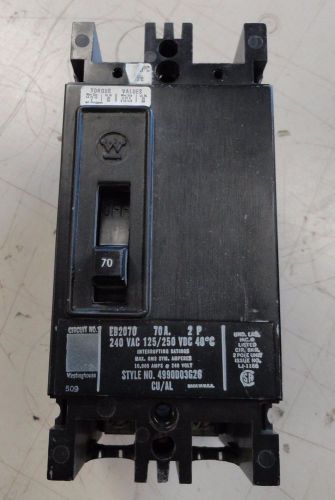 Westinghouse circuit breaker 2 pole 70 amp 240 vac eb2070 marine boat