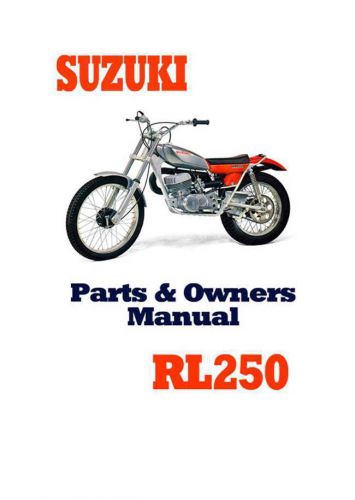 Suzuki rl250 service &amp; parts manual vjmc ahrma vmx vintage trials rl-250