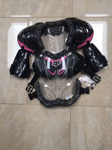 New fox racing black pink m/l r3 roost mx chest protector youth girls womens