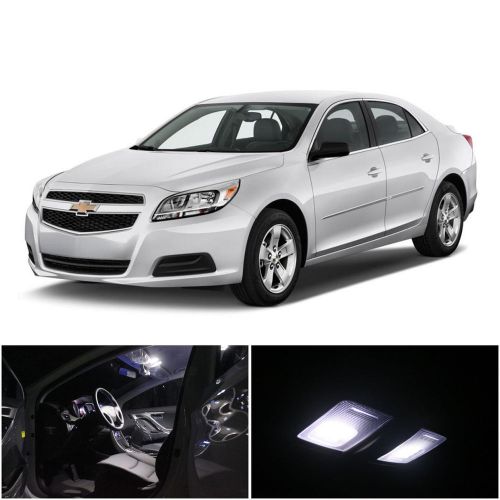 12x xenon white led interior light package for chevrolet chevy malibu 2013-2014