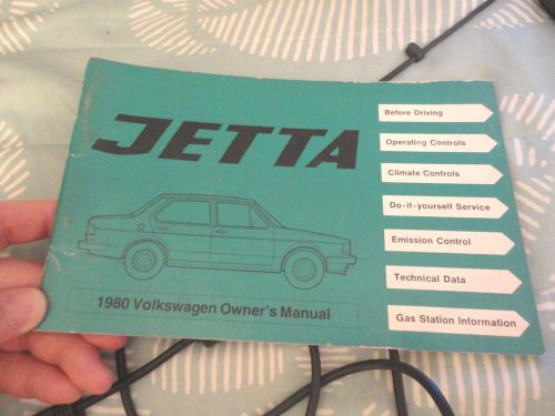 1980 volkswagen vw jetta  - owners manual original excellent condition