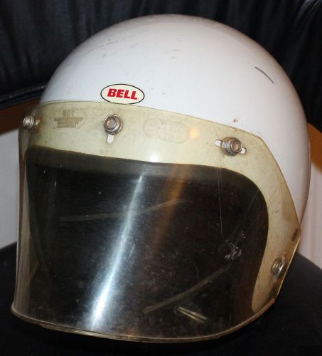 Vintage bell rt black stripe motorcycle helmet with visor size 7 5/8