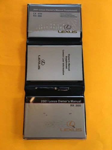 One 2001 oem lexus rx300 owners manual set with lexus case