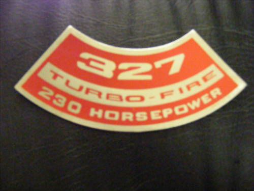 327 turbo-fire 230 horsepower gm air cleaner decal