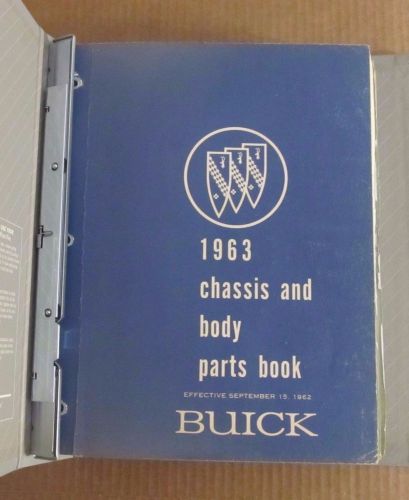 Original vintage 1963 buick chassic and body parts book general motors