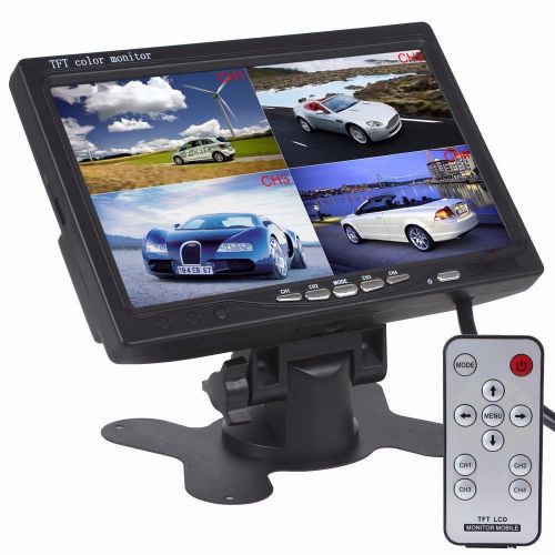 7&#034; tft lcd car rear view monitor 4 split 4ch video input for rear view camera