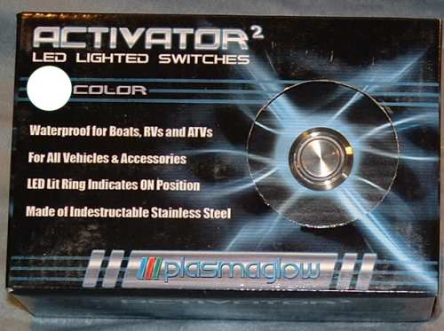 Activator standard led switch white stainless steel plasmaglow