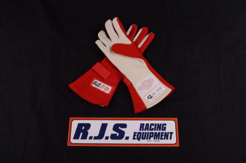 Rjs racing equipment sfi 3.3/5 2 layer nomex racing gloves red small 20212-sm-4